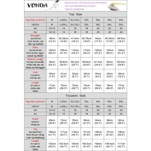 Plus Size 5XL VONDA Women Matching Sets 2024 Fashion Long Sleeve Suits Polka Dot Striped Shirts And Elastic Waist Pant Sets