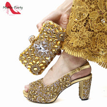 2024 Fashion New Arrivals INS Hot Sale Full Crystal Shinning Shoes and Bag Set for Dress in Red Color Sandals Christmas Party