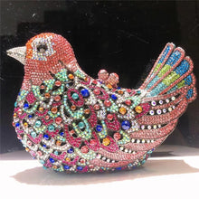 Latest Design Women Wedding Clutches Bags Purse for Bride Colorful Diamonds Purse Handbag Animal Bird Handmade Bridal Purses