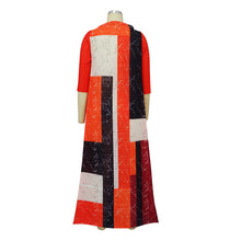 2023 Fashion African 3/4 Sleeve Polyester Plus Size O-Neck Pleated Long Dress Dashiki African Clothes African Dresses for Women