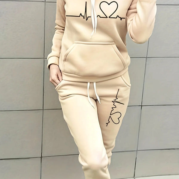 Winter Warm Women's Tracksuit Set Hoodies
