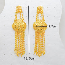 African women's long gold-plated earrings with Middle Eastern earrings