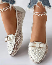 Summer Breathable Solid Color Vulcanized Shoes Floral Embroidery Bowknot Loafers Women Non-slip Flower Sneakers Chaussure Femmes