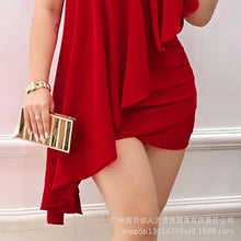 Womens Dresses Fashion New Red One Shoulder Dress for Women