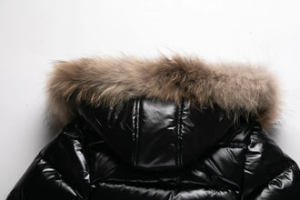 Kids Winter Down Jacket For Real Fur Waterproof Shiny Thick Warm Jackets