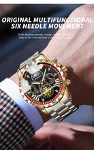 BINBOND Lurury Men's Watches Trend Fashion Original Quartz Watch for Man Flywheel Style Chronograph Waterproof Moon Phase Dress