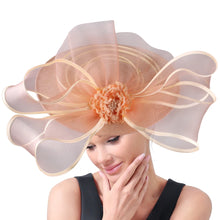 Eegant Wedding Big Size Fascinator Hat Women Flower Multimodal Hair Top Clips Hat Ladies Cocktail Church Party Hairdress