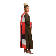 2023 Fashion African 3/4 Sleeve Polyester Plus Size O-Neck Pleated Long Dress Dashiki African Clothes African Dresses for Women