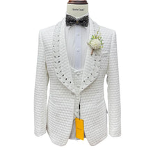 2025 Wedding Men Suits Tuxedos New Modern Crystal Suit Peaked Lapel Single Breasted Sparkly Diamond Men's Blazers Men Suits