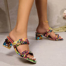 Women Sandals New Square Heels Heeled Shoes New Trendy Fashion Sandals Women Comfortable Thick-soled Slippers Sandalias De Mujer