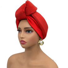 Fashion Women's Turban Cap Glitter Knoted Head Wraps African Auto Gele Nigeria Wedding Headtie Party Headwear Muslim Hat