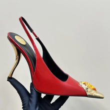 Women's Gem Metal Pointed Temperament High Heels with Sexy Empty Sandals