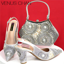 Spot Goods Elegant Streamlined Pointed Toe Women's Shoes Matching Flower Basket Handbag Party Women's Shoes And Bag Set