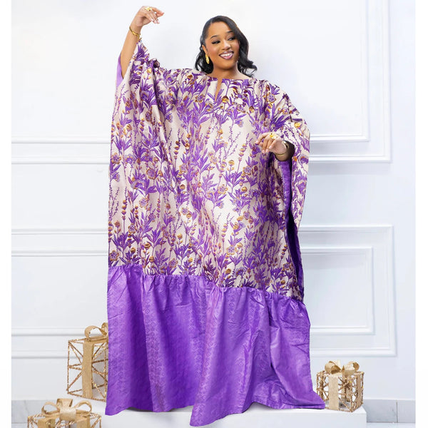 2025 New Arrival African Women Brocade Wedding Dress Dashiki Embroidery With Bazin riche Decoration Nigerian Bride Boubou Robe