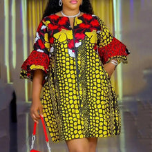 Plus Size 5XL VONDA Women Bohemian Printed Dress 2025 Summer Short Dress Flare Sleeve Party Sundress Casual Vestido Robe Femme