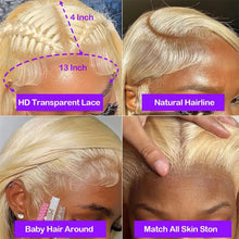 100% Vietnamese Super Double Drawn Bone Straight 13x4 Frontal Bob Wig with Human Hair 613Honey Blond 210%Density For Black Women