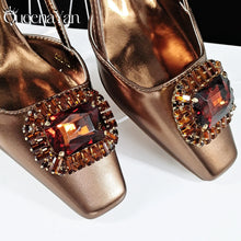 Queena Yan High-end Matching! Elegant Women's Shoes and Bag Shiny Big Rhinestone Wedding OL Luxury Fashion Shoes Good Quality
