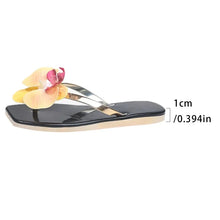 New Flip Flops Women's Slippers 2025 Summer Square Toe Flat Sandals Outdoor Casual Slippers Women Fashion Flowers Shoes Ladies
