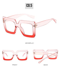 Big Oversized Square Eyeglass Frames Women Trendy Gradients Transparent Computer Optical Lenses Glasses Anti Blue Lens Eyewear