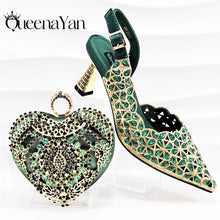 QSGFC New Shoes and Bags Matching Set 2024 Nigerian Women Heel Party for Women Fuchsia Colour Italian Design Wedding INS Design