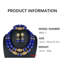 High Quality 2 Layers Artificial Coral Bead African Wedding Jewelry Set Women Necklace Nigeria Bride Party Gift