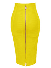 16 Colors Sexy Solid Zipper Orange Blue Black Red Bandage Skirt Women Elastic Bodycon Summer XL XXL Pencil Skirts 58cm