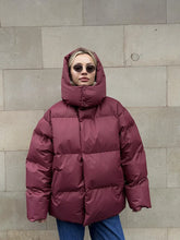 Women's Winter Cotton Loose Puffer Padded Solid Parkas Coat Female