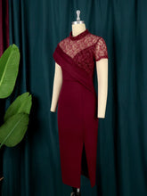 Black Long Prom Dresses High Neck Lace Patchwork Bodycon Women Evening Cocktail Club Party African Gowns Sexy Slit Outfits 2025