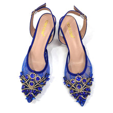 Venus Chan Nigerian Elegant Lace Net Style Green Crystal Low Heel Shoes And Three-Dimensional Mini Bag Commuter Women's Shoes