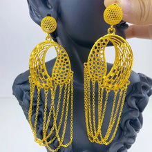 Indian Earrings for Women Design Tassel Drop Earrings 24k Gold Plated Dubai African Party Earrings Accessory for Weddings Gifts