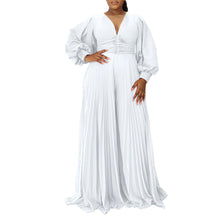 Autumn Dashiki African Clothes for Women African Long Sleeve V-neck Polyester Long Jumpsuit Outfits Elegant African Clothing 3XL