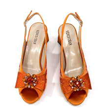 Venus Chan-Italian Shoes and Bags Matching Set for Women Bow Rhinestones Peep Toe High Heels Purple Color Nigerian Party 2024