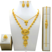 New Bridal Jewelry Set Dubai Necklace Earrings For Women Wedding 24k Gold Plated African Jwellery Bridesmaid Party Gift