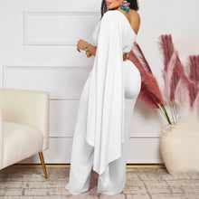 Elegant Jumpsuits & Rompers for Woman One Shoulder Flying Sleeve High Waisted Luxury Birthday Party Dinner Outfits Overalls 2024