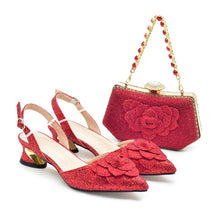 Ladies Shoe and Bag Set Latest Designers Luxury Italian Party Shoes and Bag Set for Women Rhinestone Wedding Bride Shoes Woman