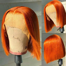 Short Bob Bone Straight 13X4 Lace Frontal Wigs 200 Density Brazilian Remy Preplucked Bob Lace Front Wig Human Hair For Women