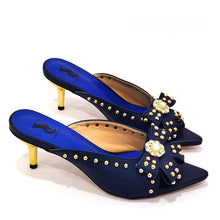 2022 Rivet Style  Women Shoes and Bag to Match in Color matching High Quality Nigerian Design Matching Shoes and Bag