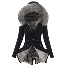 Women's Faux Fur Collar Hooded Warm Cotton Jacket