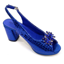 Italian Rhinestone Decoration Women's Shoes And Bag Set