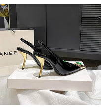 Women's Gem Metal Pointed Temperament High Heels with Sexy Empty Sandals