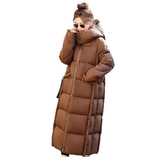 Women's New Winter Parkas Long Down Padded Jacket Hooded thick Warm