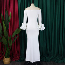 FairyShely Solid 2025 Off Shoulder Plus Size Dress Women Long Sleeve Large Big Bodycon Dresses Lady Party Tight Curvy Dress