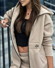 Women's Hooded Zipper Long Coats Tracksuit