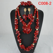 Fashion African Jewelry Set Nigerian Wedding Orange Coral Jewelry Set for Bride