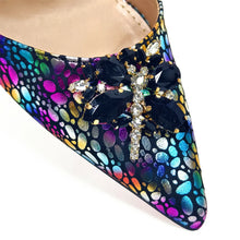 2024 Champagne Color Thin Heels Pointed Toe Crystal Design Ladies Shoes Matching Bag Set For Women Weeding Party Pump