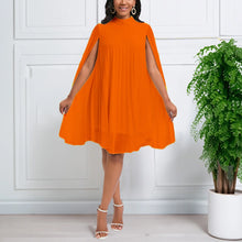 Chiffon Dress for Women Elegant 2024 New Round Neck Batwing Sleeve Loose Knee Length Luxury African Birthday Party Dinner Dress