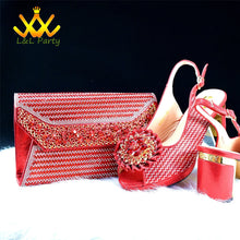 2025 Special New Arrivals Italian Women Shoes and Bag to Match in Green Color with Platform Shinning Crystal Sandal for Wedding