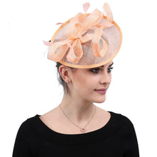 Formal Women Wedding Chuch Hat Bride Mariage Chapeau Ladies Party Occasion Derby Fascinator Sinamay Hat With Headband Accessory
