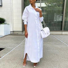 Women Shirt Windproof Shirt Dress Versatile Hem Stylish Autumn Winter Solid Color Shirt Long Dress