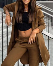 Women's Hooded Zipper Long Coats Tracksuit